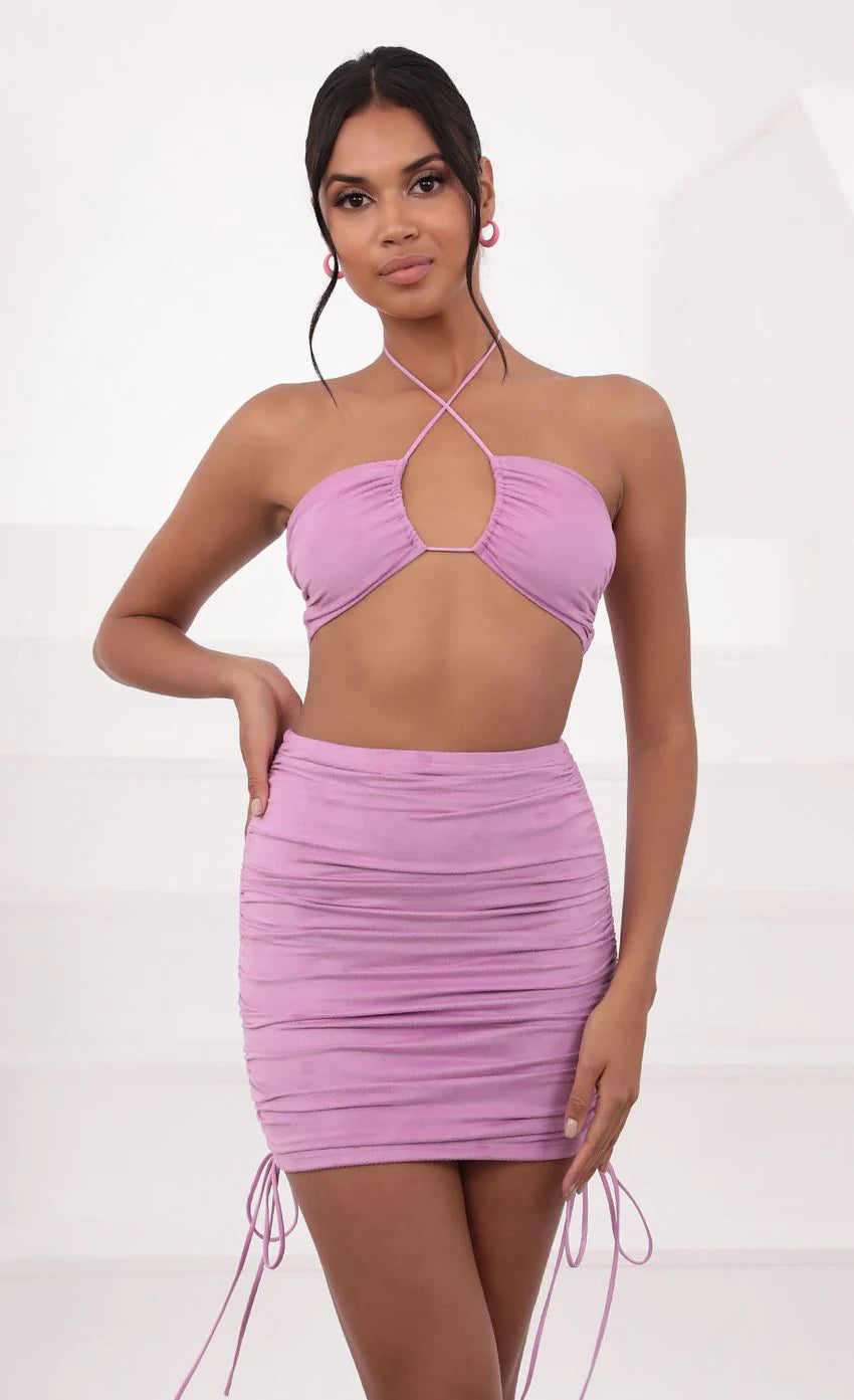 Scrunch Two Piece Set in Lilac