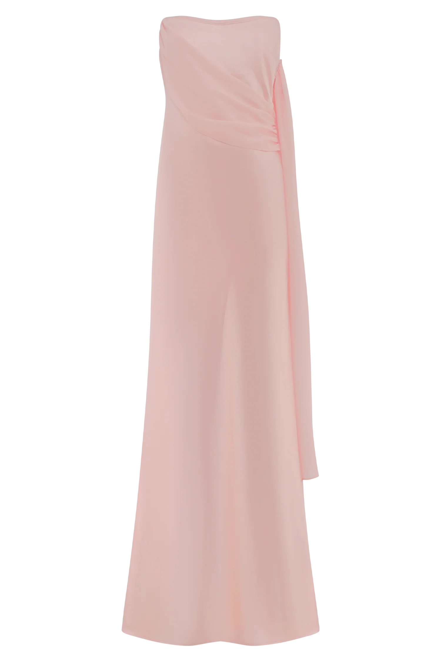 Carah Satin And Chiffon Maxi Dress Pale Pink
