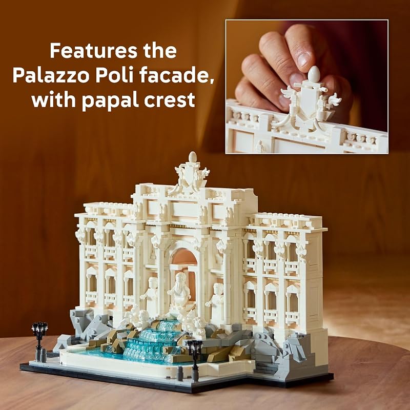 LEGO Architecture Trevi Fountain Building Set Collectible Model of Italian Landmark for Display for Adults 18 Gift for Women Men 21062