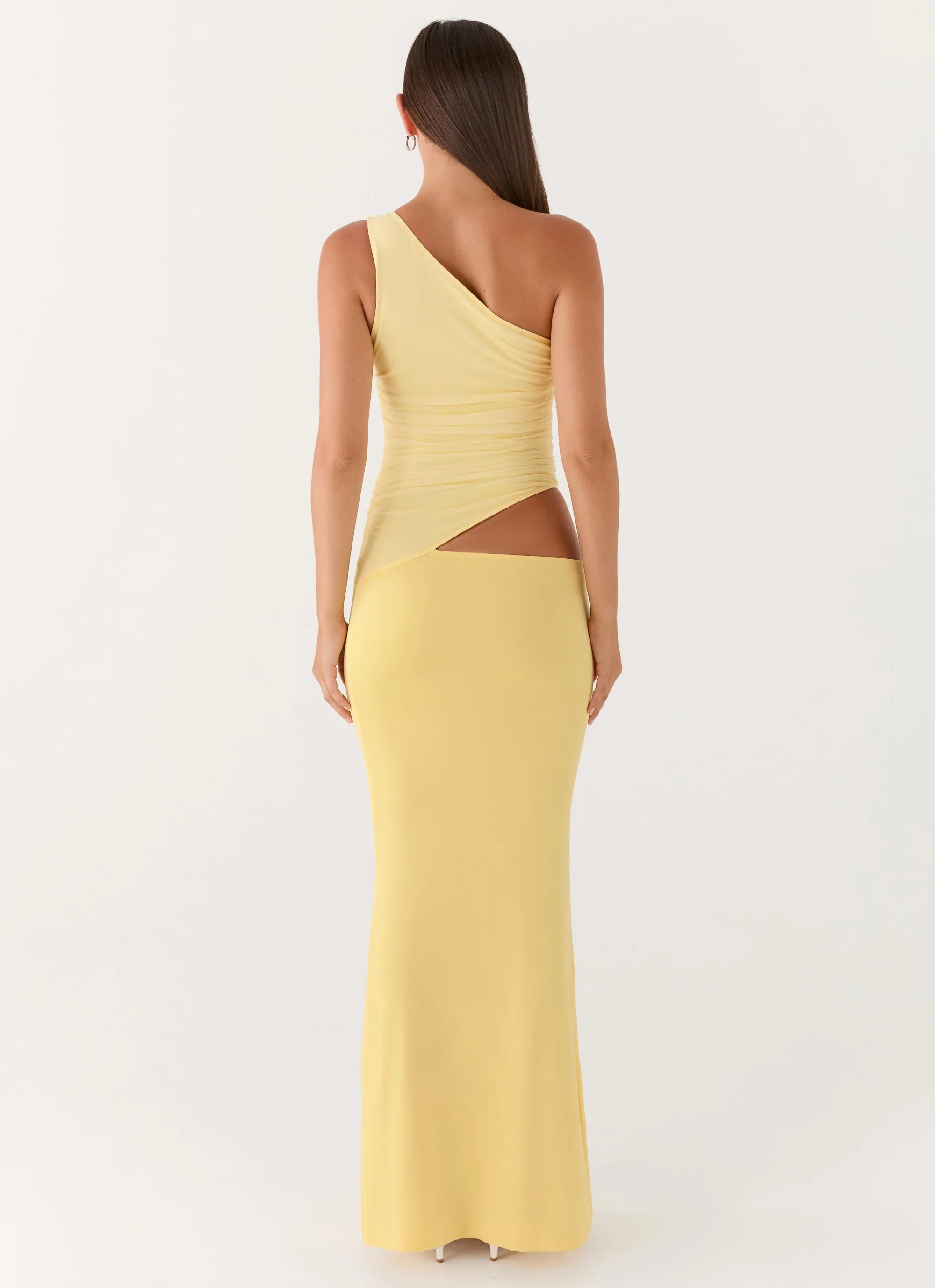 Seranella One Shoulder Maxi Dress Lemon