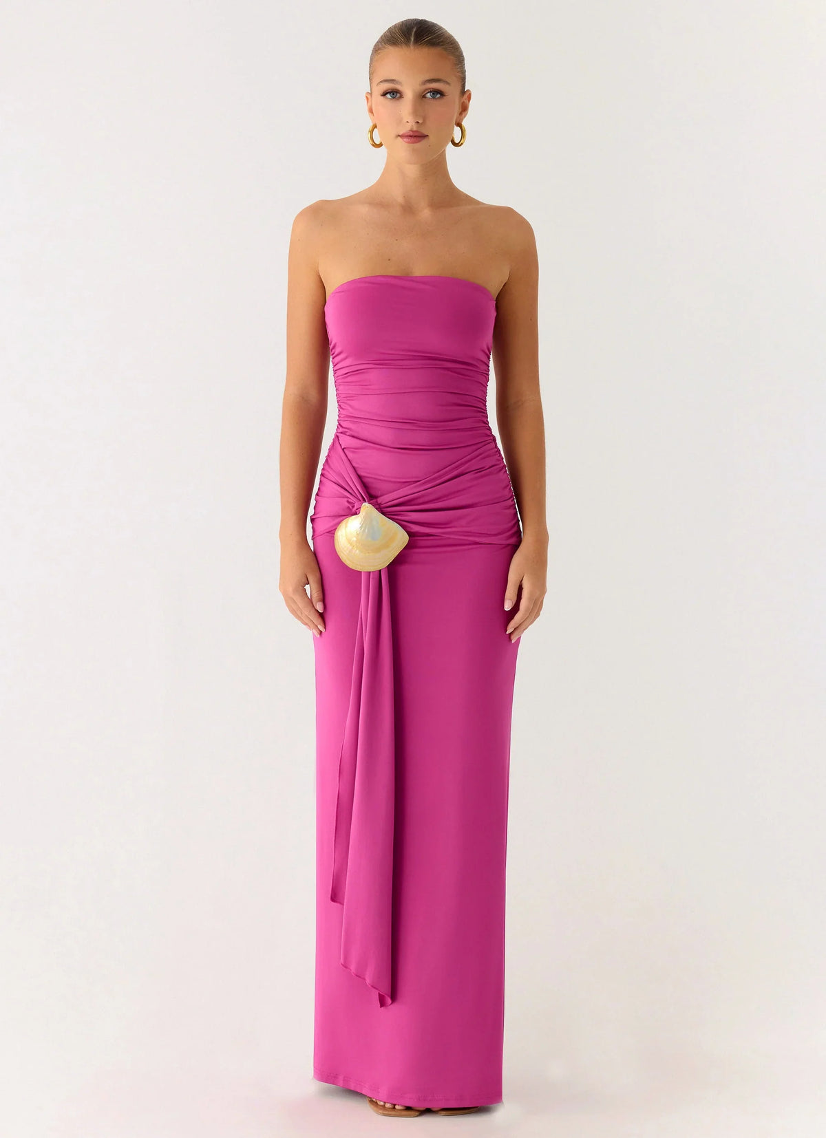 Party After Party Shell Maxi Dress Fuchsia