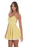 Floral Fit and Flare Dress in Yellow