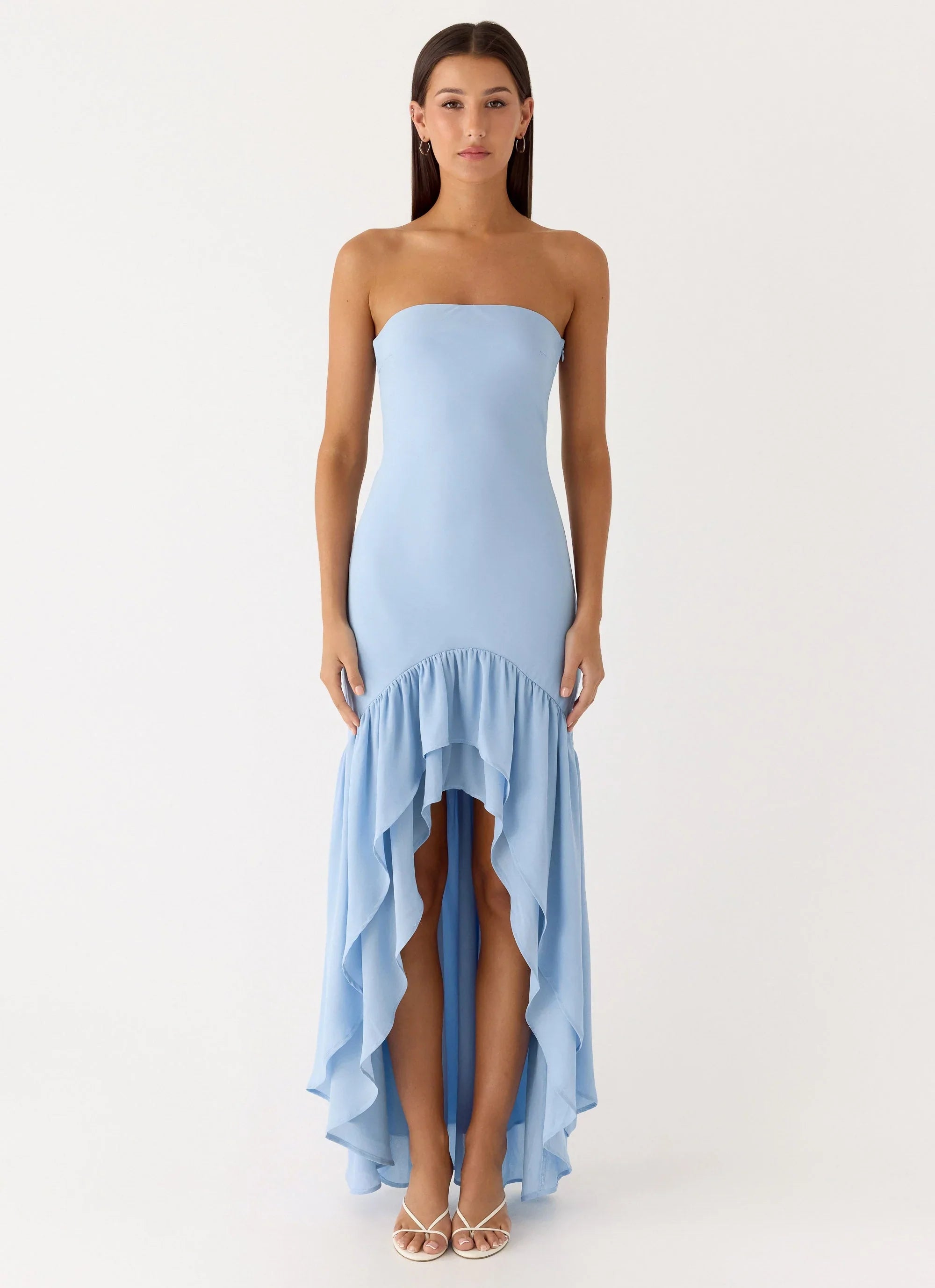 Evander Chiffon Maxi Dress Blue
