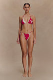 Marquise Bikini Top Dragonfruit Deco Fleur Print