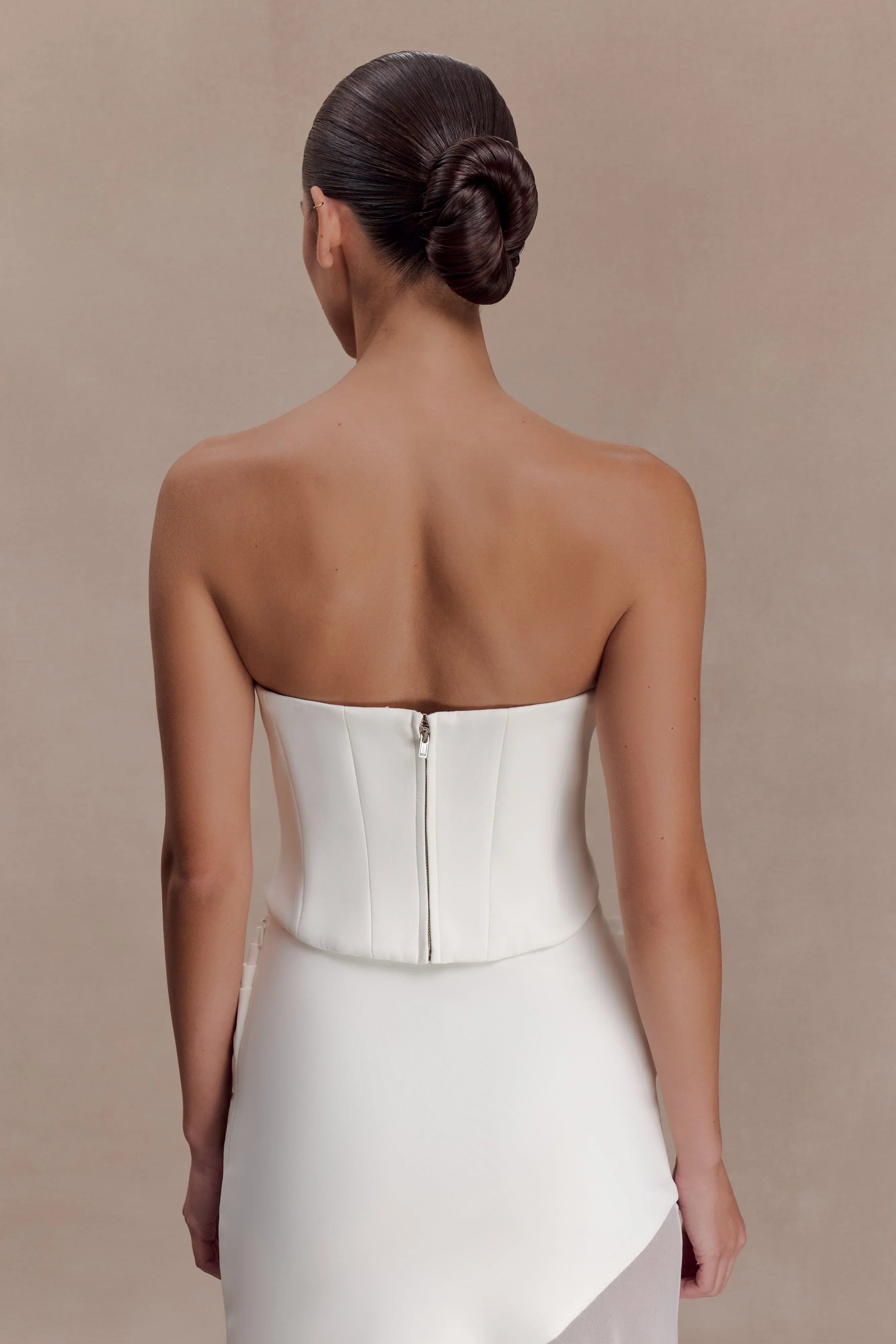 Karina Strapless Scuba Corset White