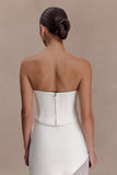 Karina Strapless Scuba Corset White