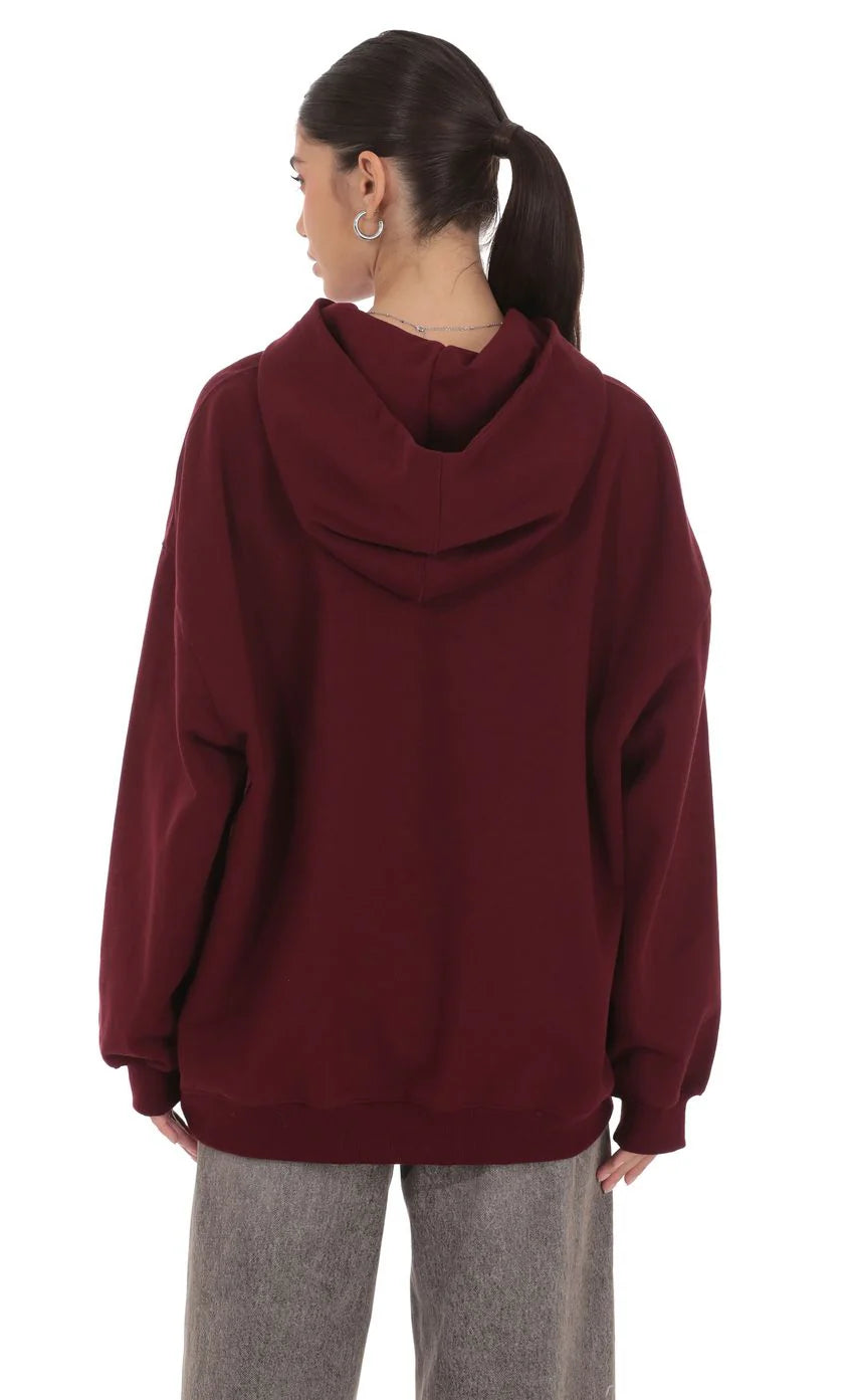 Oversized Lucy Hoodie in Burgundy