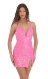 Sequin Bodycon Dress in Hot Pink
