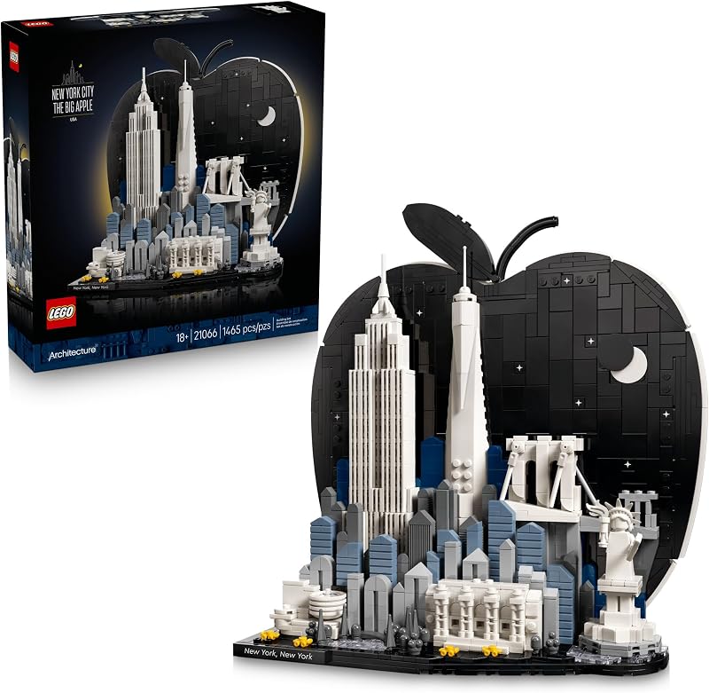 LEGO Architecture New York City The Big Apple Building Set for Adults Ages 18 Decor for Bedroom Office or Desk Gift for Men Women 21066