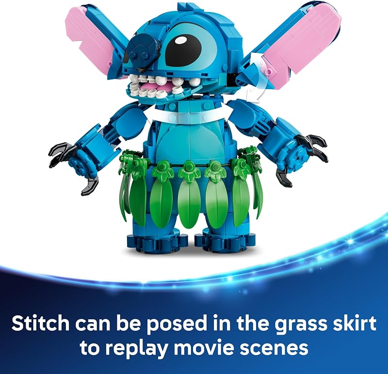 LEGO Disney Stitch Scrump 43296 Building Toys for Girls Boys Ages 9 Stitch Display Set for Bedroom Decor Fun Activity for Kids 713 pieces Gift Idea