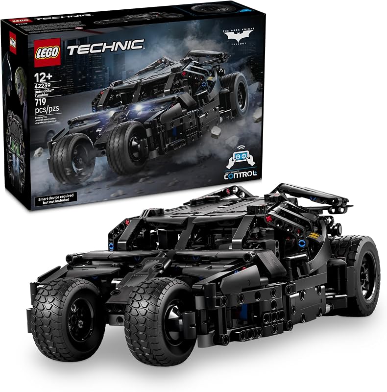 LEGO Technic Batmobile Tumbler 42239 Building Toys for Boys Girls Ages 12 The Dark Knight Batmobile Set Display as Bedroom Decor 719 pieces Gift Idea