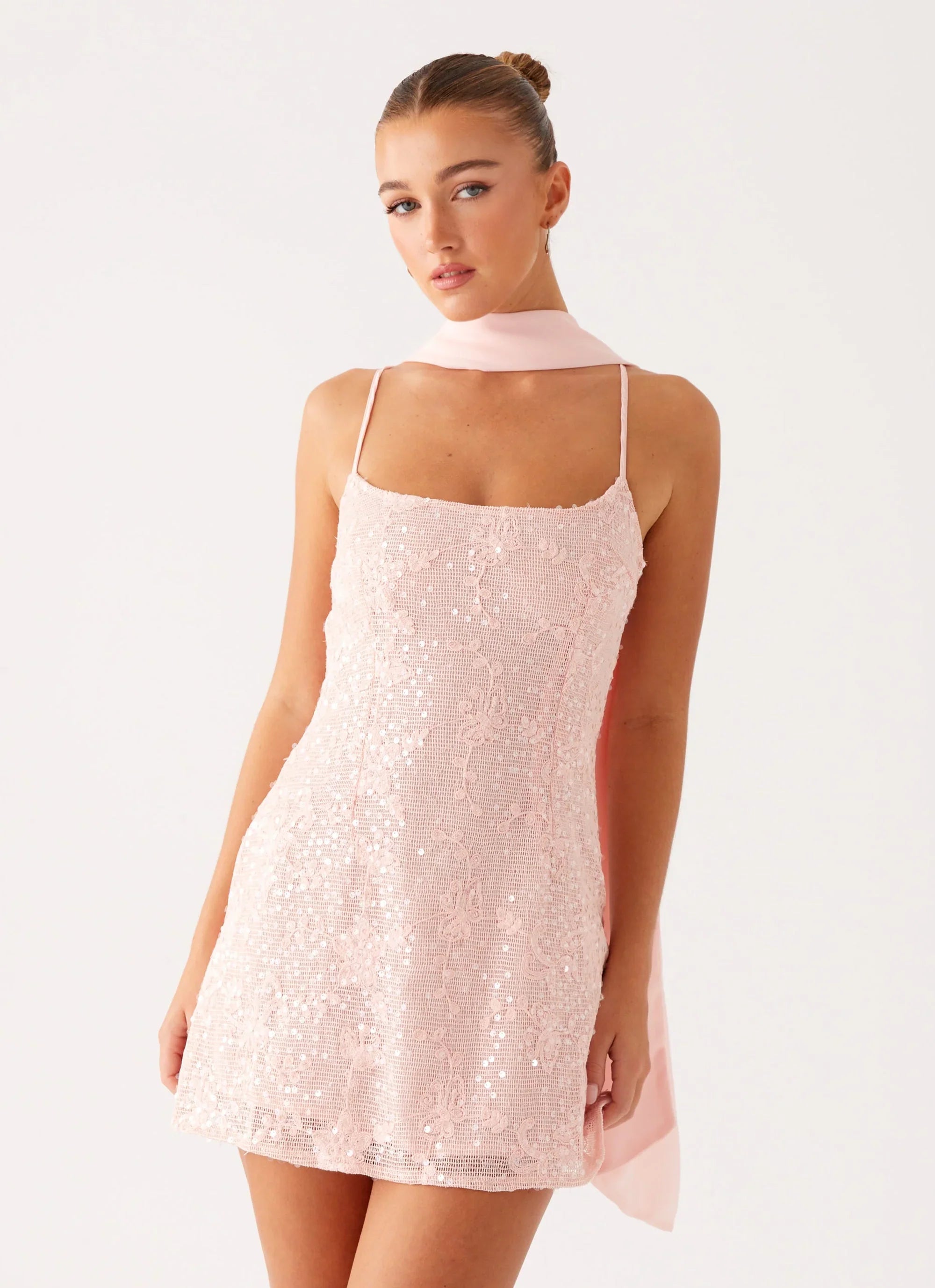 Vision Sequin Mini Dress Pink