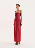 Rust Tailored Maxi Skirt