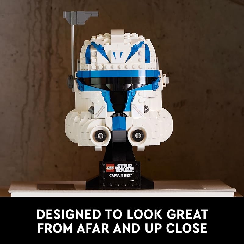 LEGO Star Wars Captain Rex Helmet Building Set The Clone Wars Collectible Model for Adults Star Wars Memorabilia 75349