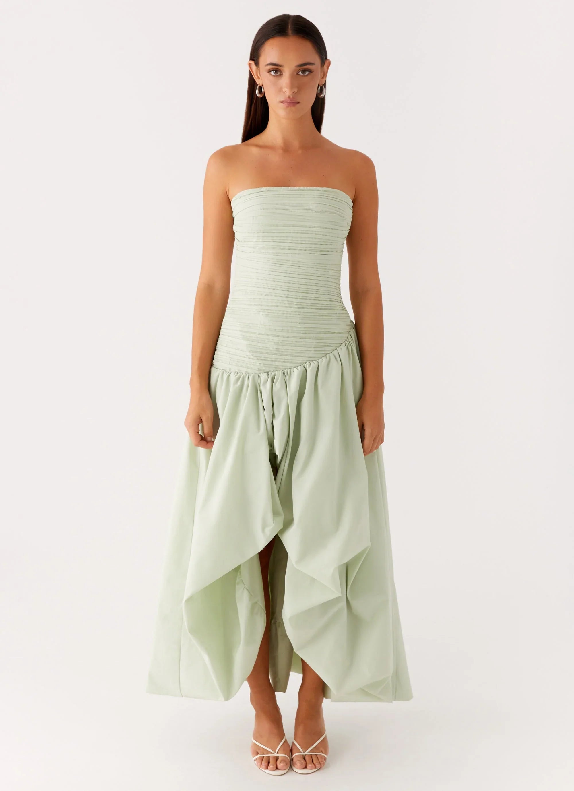 Misa Bubble Maxi Dress Mint