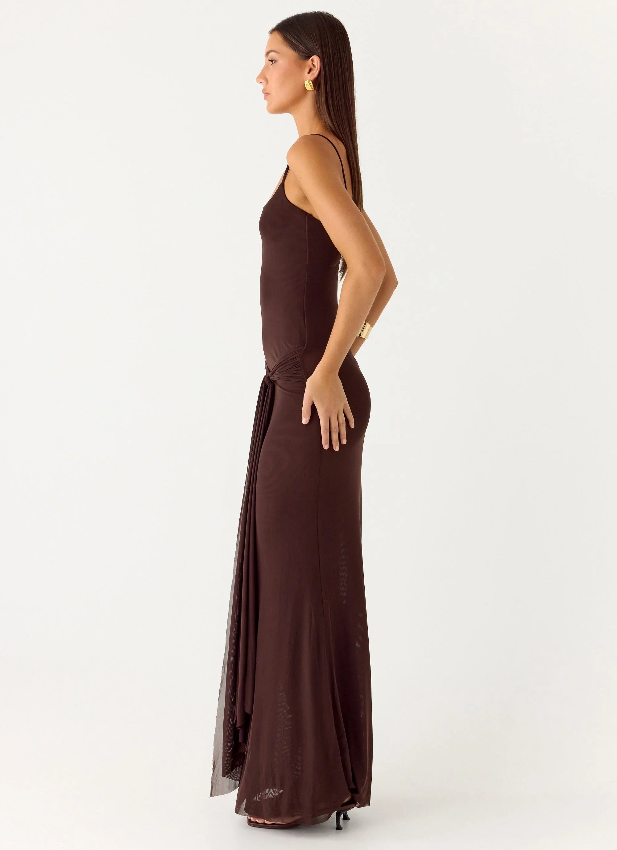 Matoma Bodysuit Maxi Dress Cool Chocolate