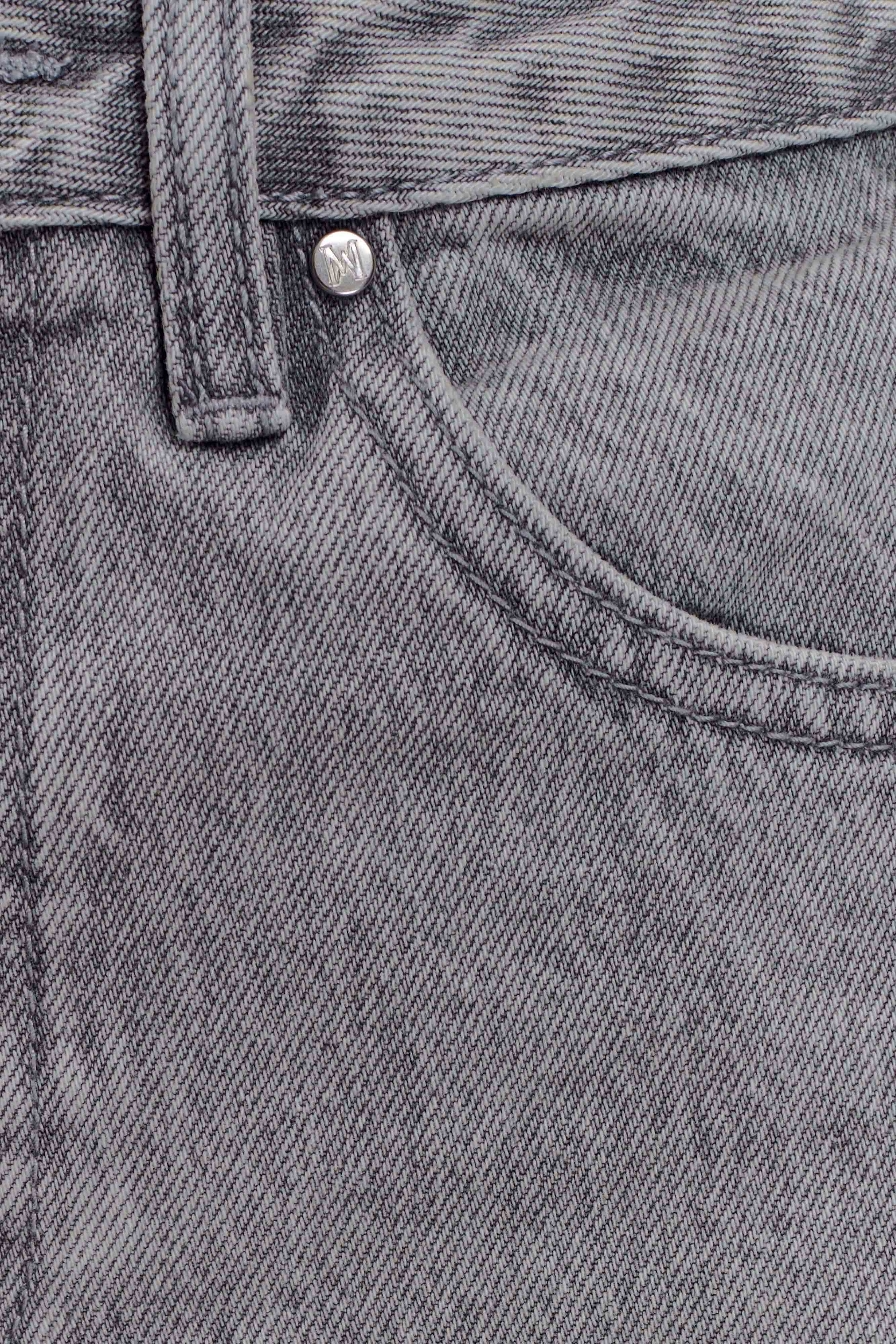 Georgette Mid Rise Paneled Denim Jeans Grey