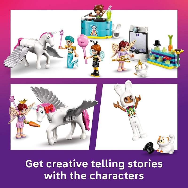 LEGO Friends Costume Party with Unicorn Fairy Pretend Play Building Toy Interactive Storytelling Playset with Cat and Unicorn Toys Creative Birthday Gift Idea for Girls Boys 6 42661
