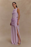 Daria Draped Chiffon Maxi Dress Light Lilac