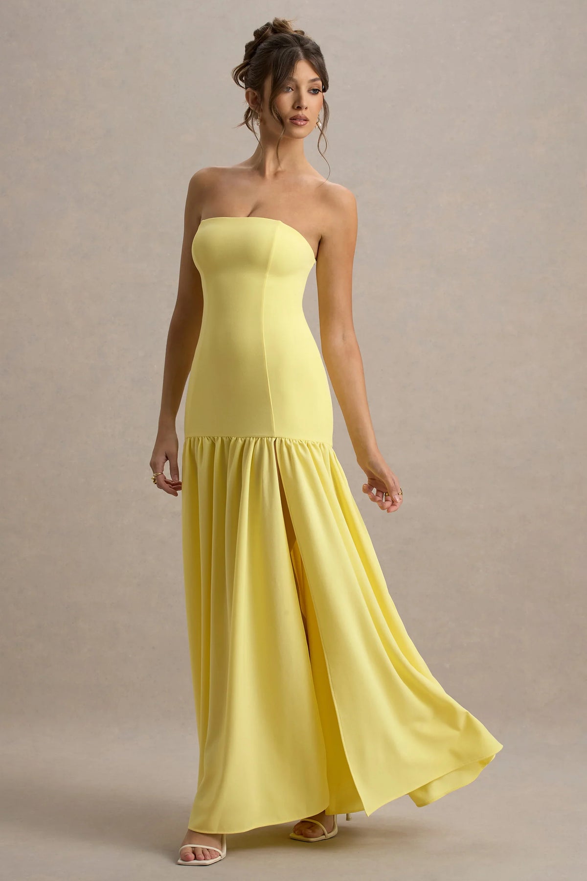 Penny Lemon Bandeau Drop Waist Maxi Dress