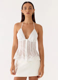 Non Stop Halter Top White