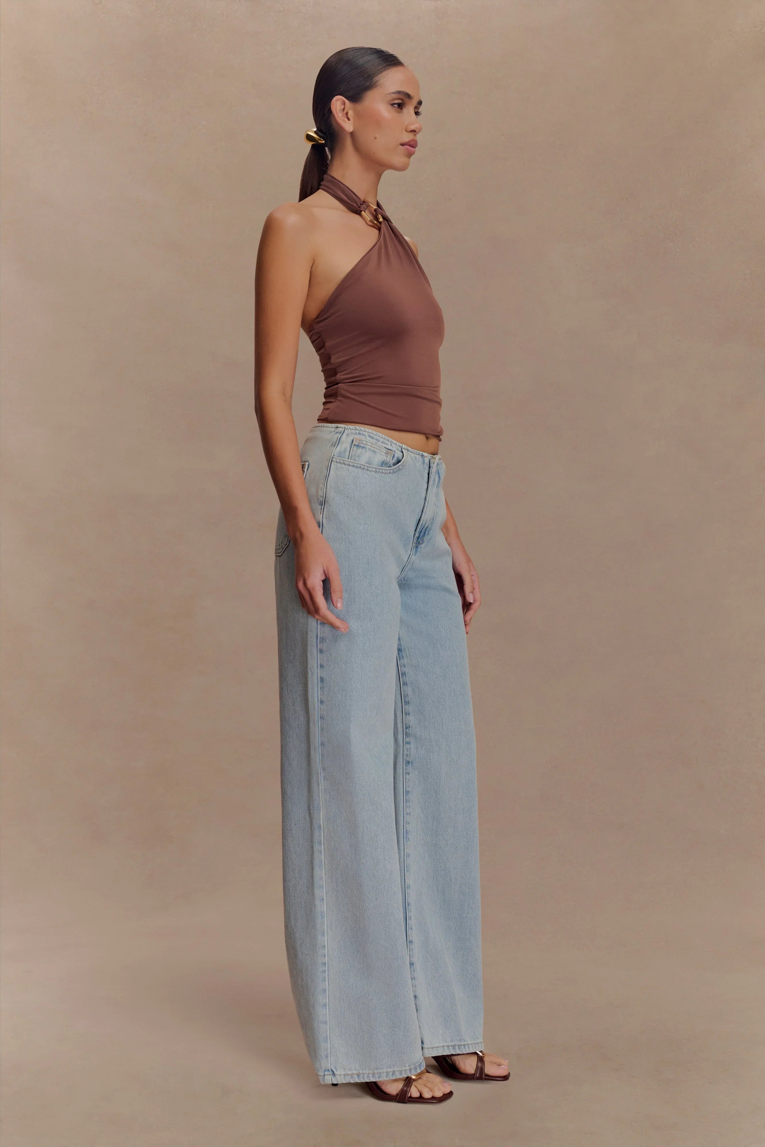 Mariposa Slinky Halter Top Chocolate