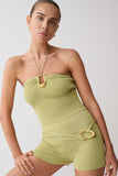 Dimitri Mini Knit Shorts With Belt Light Olive