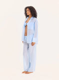 Light Blue Semi Sheer Wide Leg Trousers