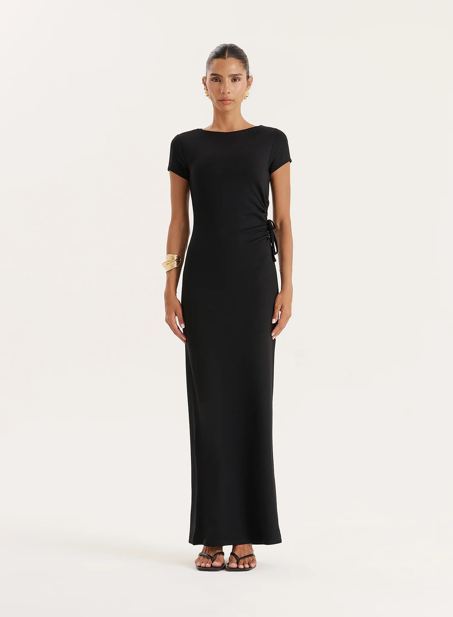 Black Jersey Cut Out Maxi Dress