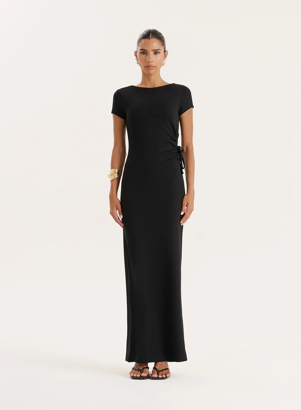 Black Jersey Cut Out Maxi Dress