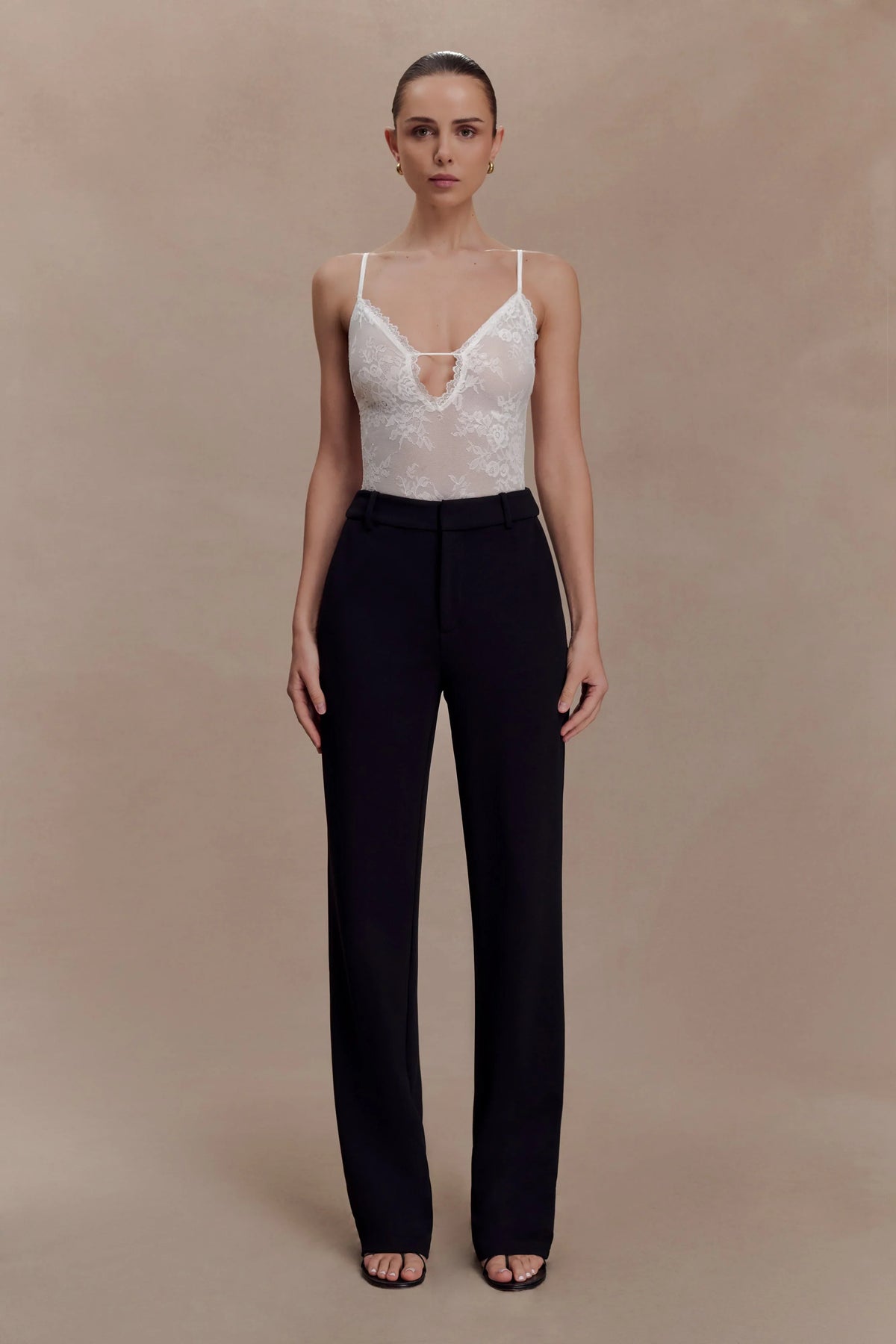 Maude Crepe Straight Leg Pants Black