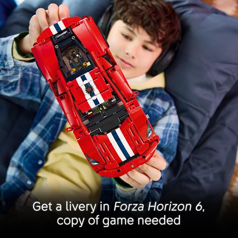 LEGO Technic Ferrari 488 Pista Car 42235 Building Toys for Boys Girls Ages 9 Toy Car for Display for Bedroom or Book Shelf 882 pieces Gifts for Kids