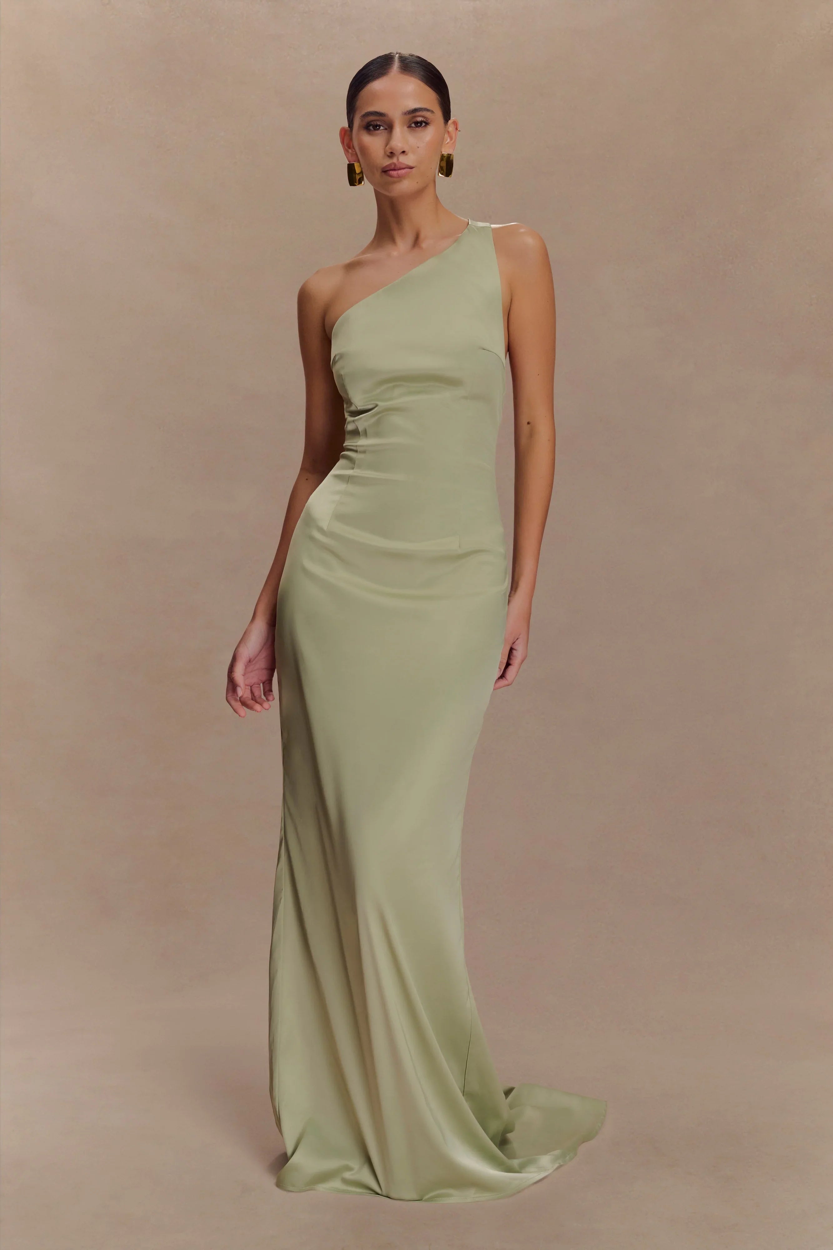 Harper One Shoulder Gown Sage