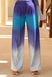 Last Light Blue Ombre Satin Wide Leg Trousers