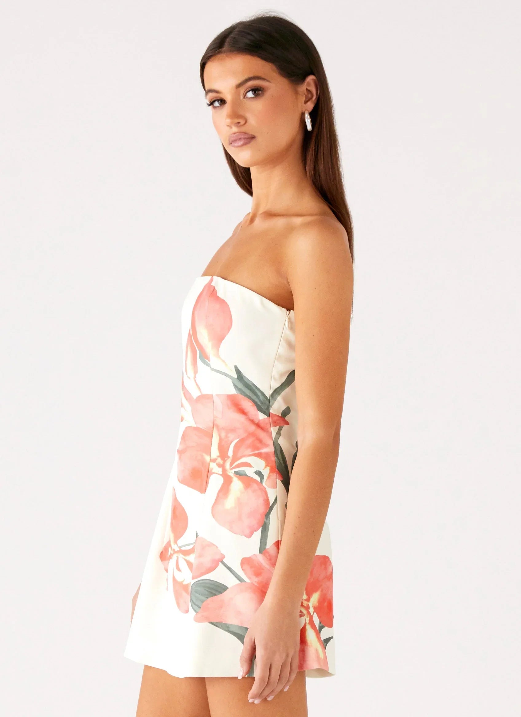 Denby Strapless Mini Dress Siena Floral