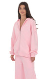 Oversize Zip Up Hoodie in Pink