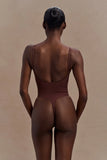 Alyssa Backless Shapewear Bodysuit Espresso