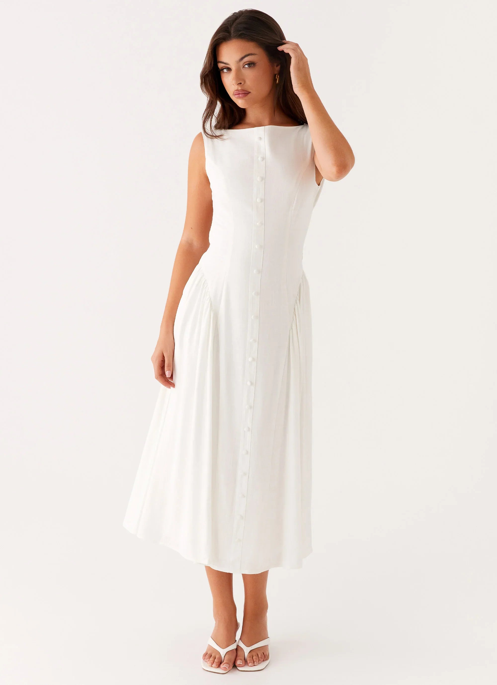 Maylah Midi Dress White