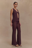 Malani Knit Top With Hardware Chocolate
