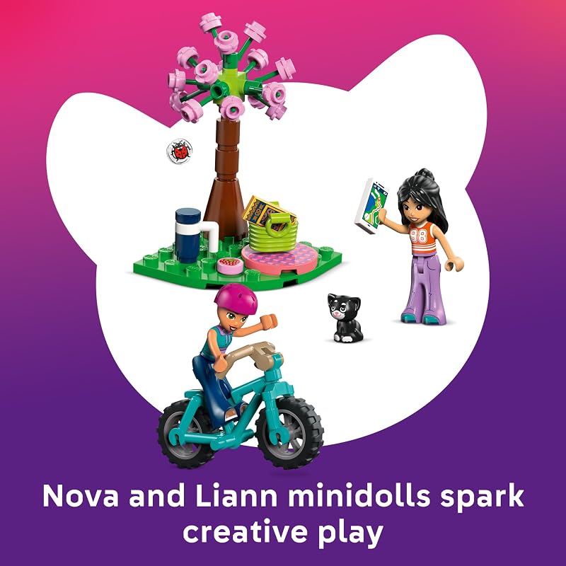 LEGO Friends Nature Glamping Cabin 42682 Building Toys for Girls Boys Ages 6 Dollhouse Cabin W 2 Minidolls for Pretend Play 295 pieces Gift For Birthdays