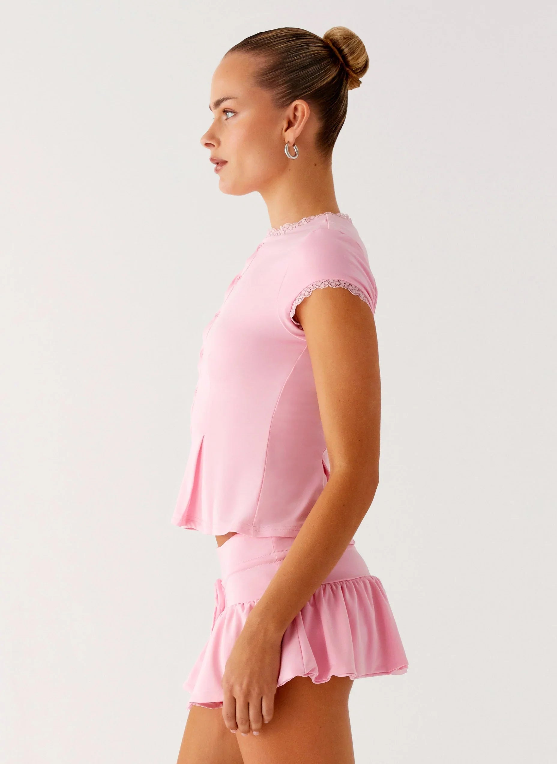 Landon Button Up Top Pink
