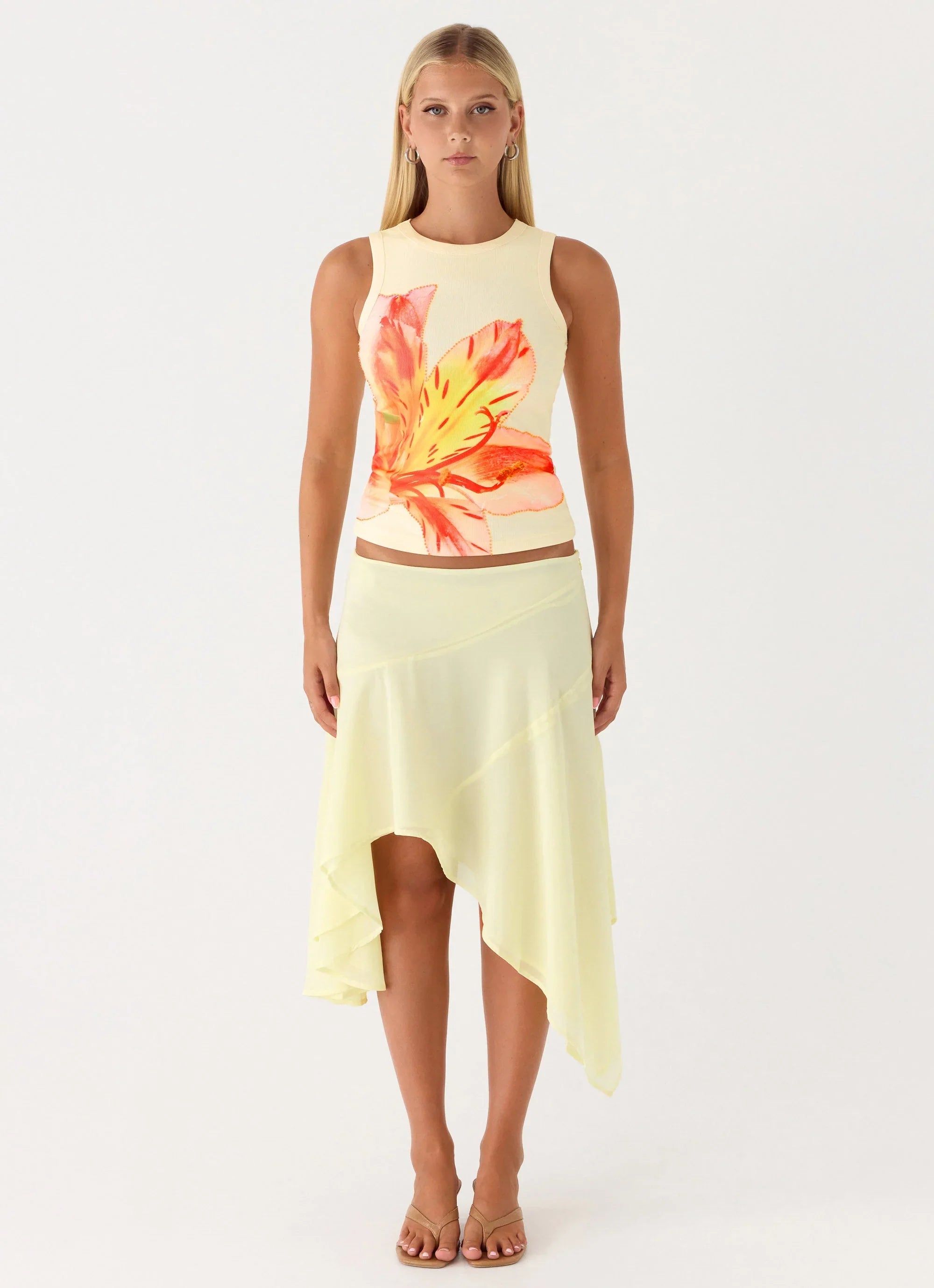 Jacqui Beaded Tank Top Yellow