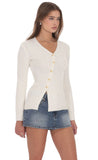 Knit Asymmetrical Cardigan in Ivory