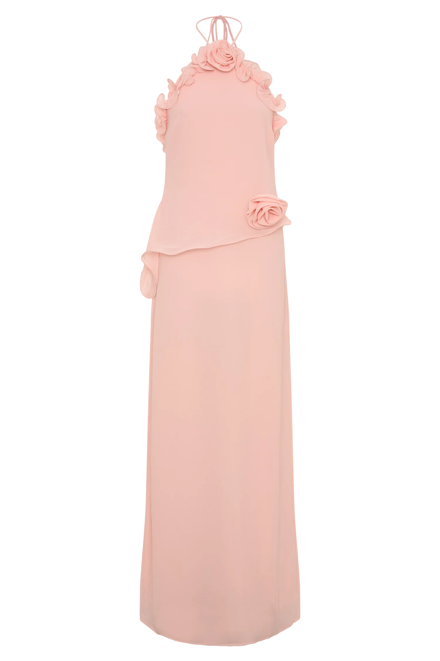 Melissa Chiffon Flower Maxi Dress Baby Pink