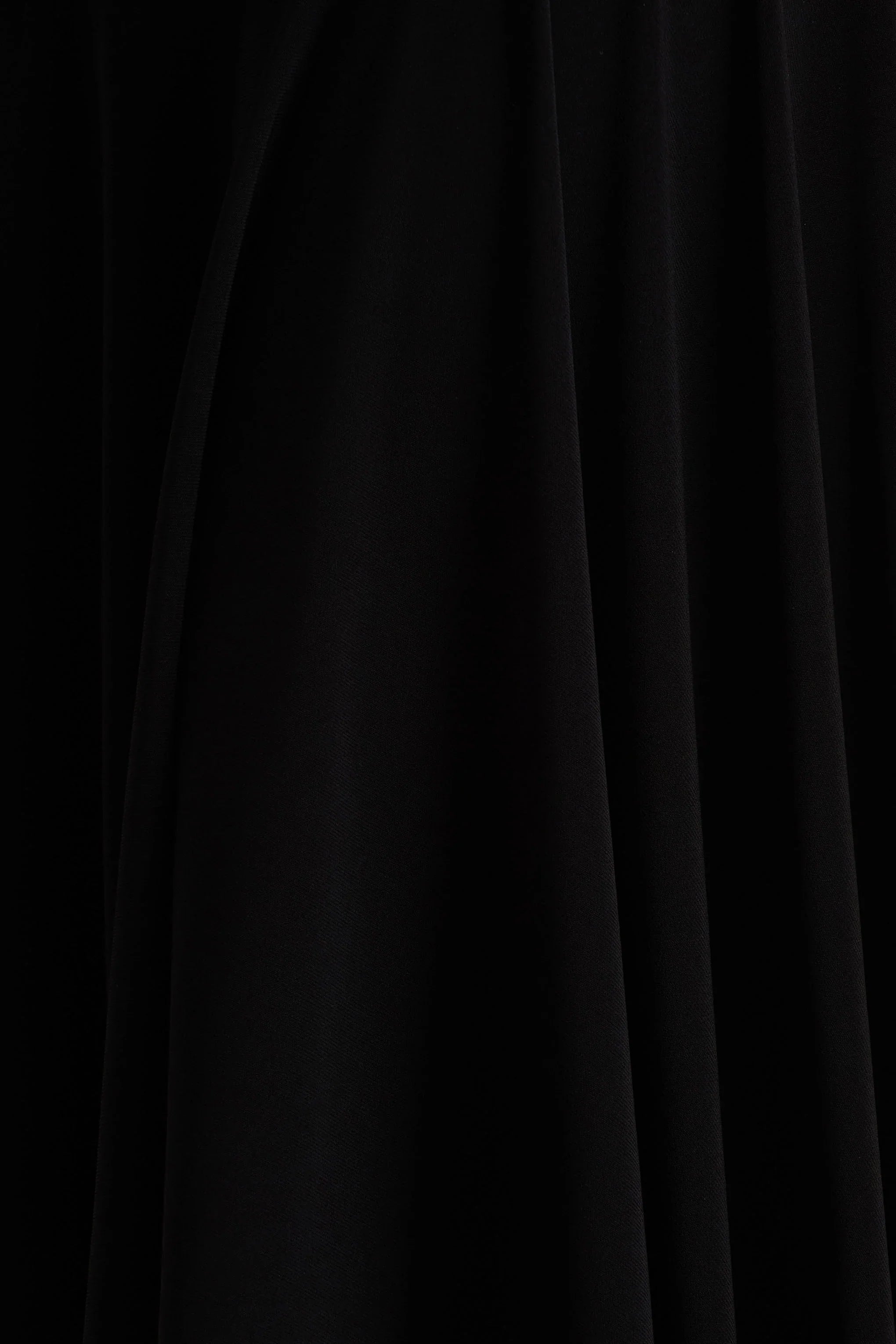 Isola Black Asymmetric Neck Midi Dress With Hanky Hem