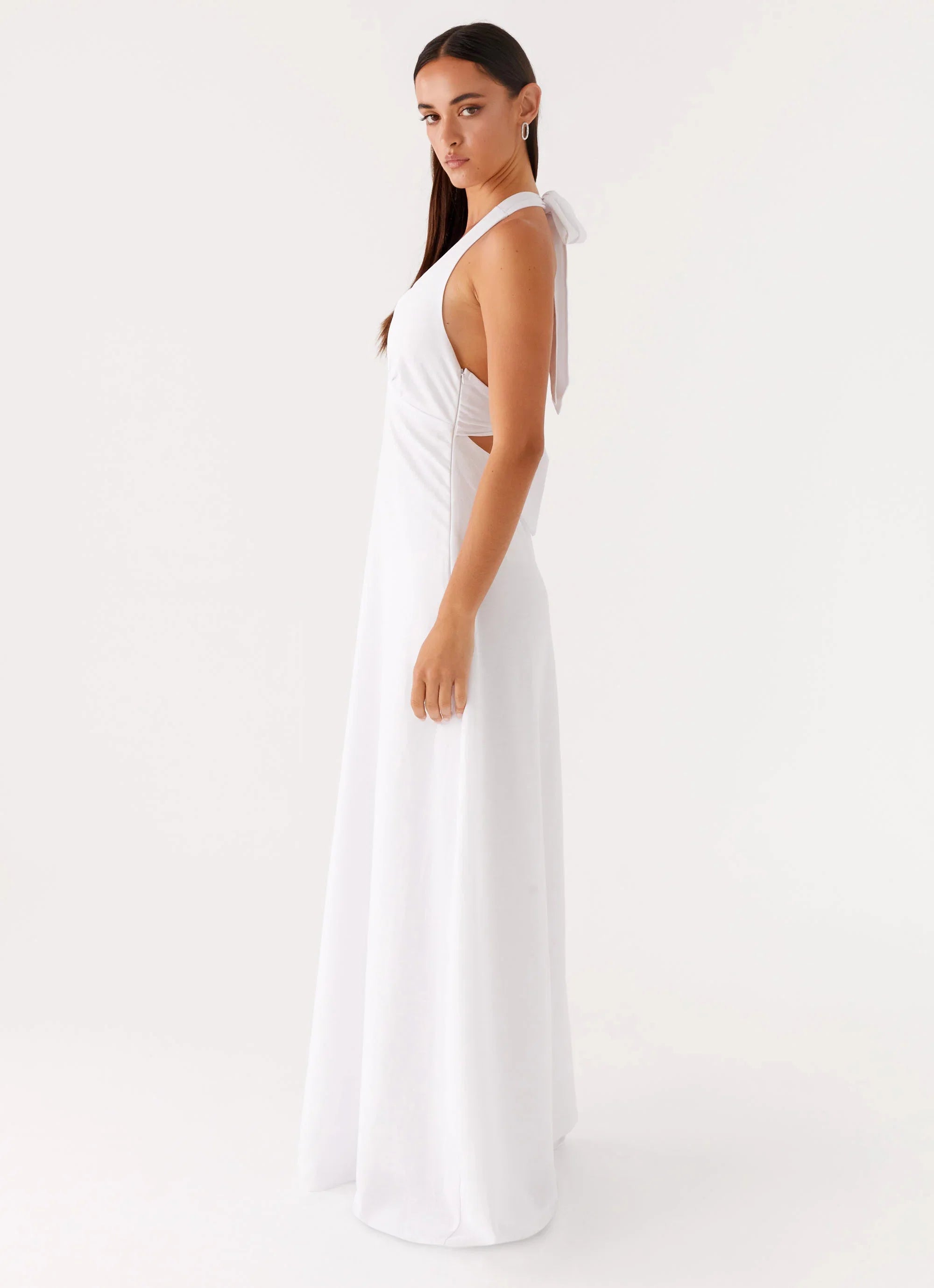 Heavy Hearted Linen Maxi Dress White