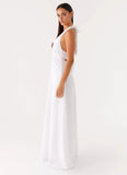 Heavy Hearted Linen Maxi Dress White