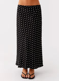 Breanne Midi Skirt Black Polka Dot