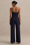 Dainty Navy Sweetheart Jumpsuit