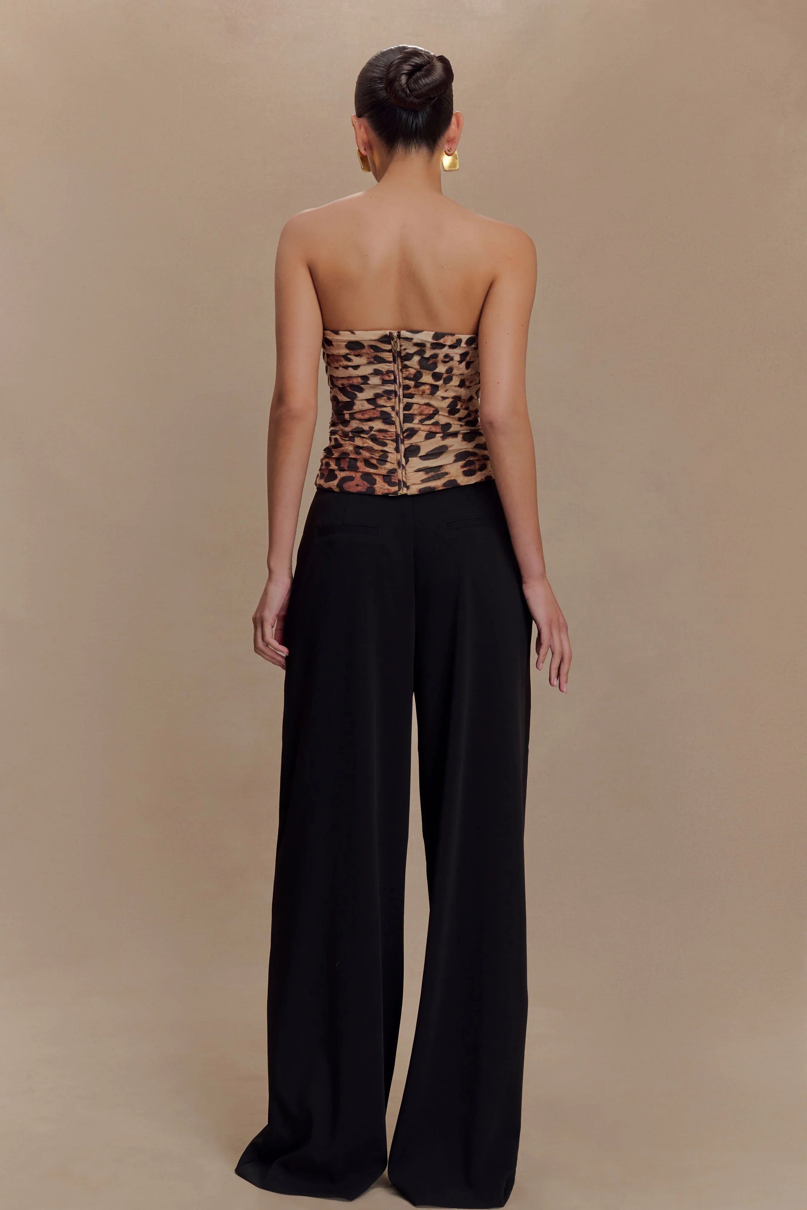 Jacqueline Pleated Wide Leg Pants Black